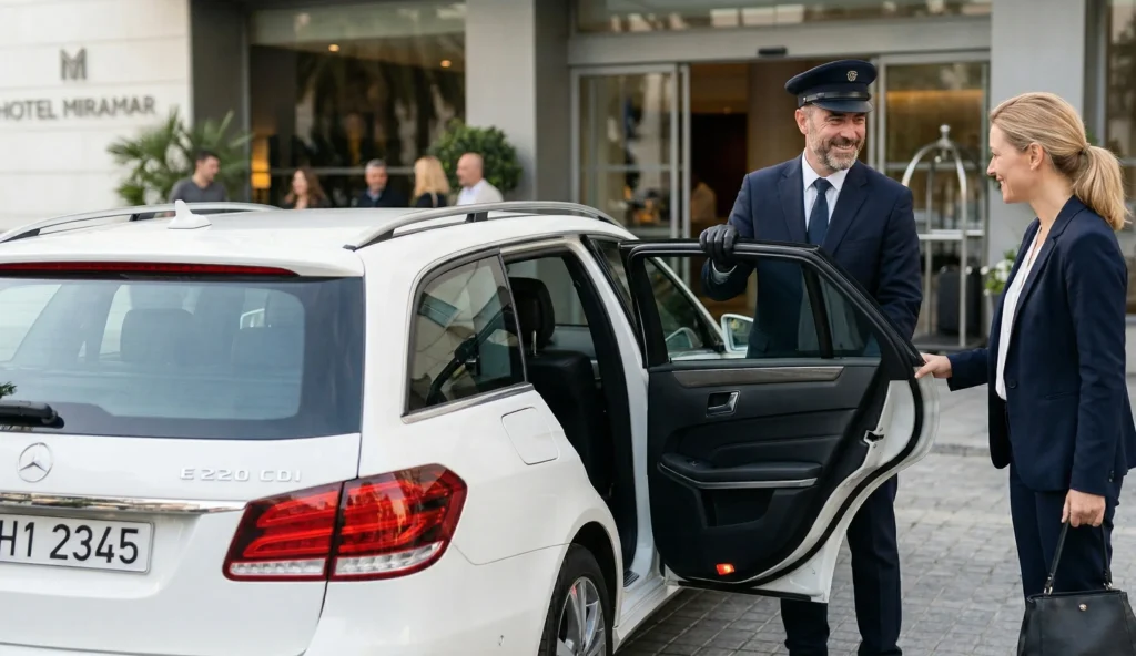 Conductor profesional ofreciendo servicio de transporte de personas en Almería.