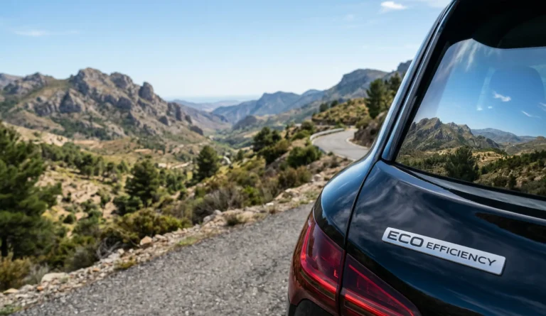 Vehículo de transporte privado de bajas emisiones circulando por Almería