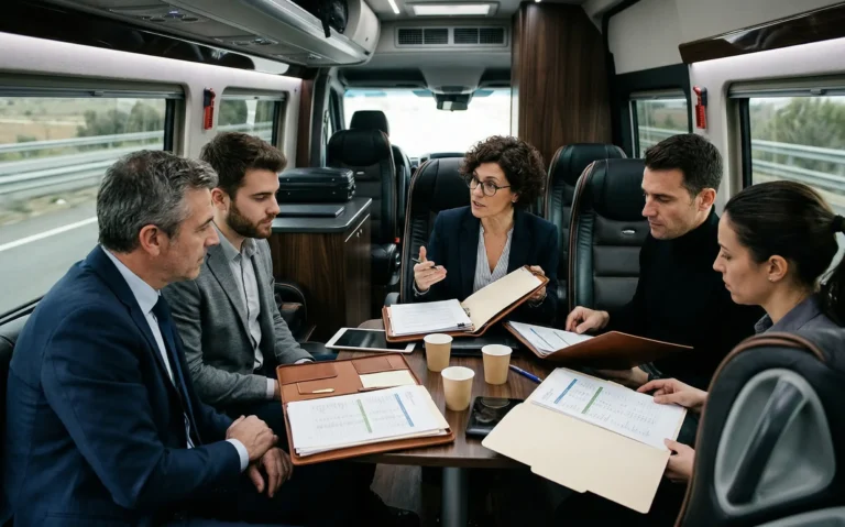 Minibús privado en Almería para reuniones de empresa seguras durante el trayecto.