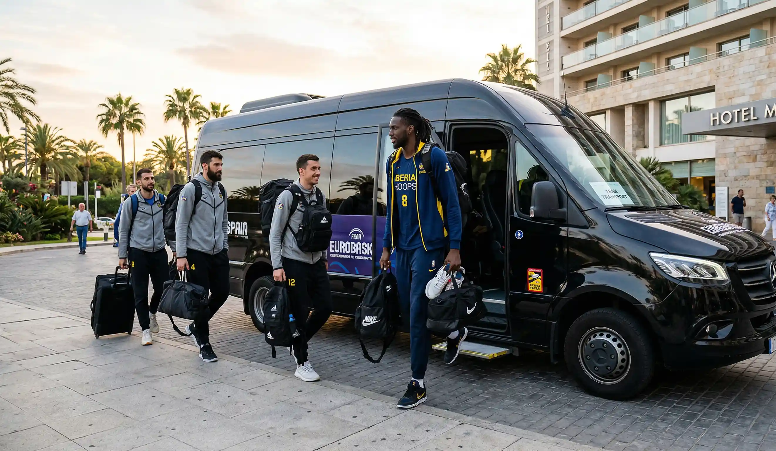 Logística de transporte para equipos de baloncesto en Almería.